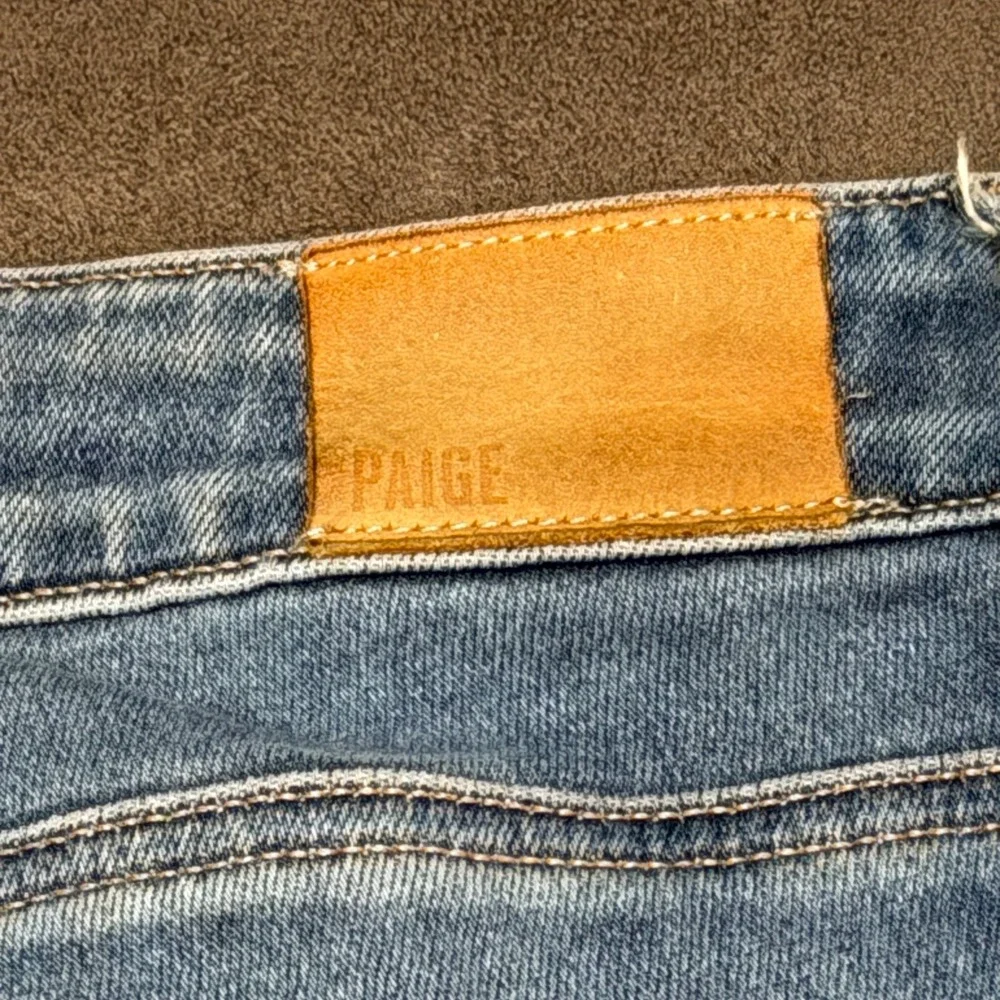 Paige Hoxton Ankle Jeans Women 29‎ Blue High Rise Raw Hem Skinny Stretch Denim